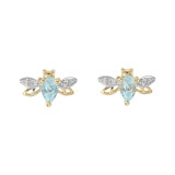 Topaze bleue / Or Jaune 375