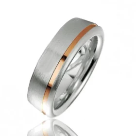  Alliance argent 925/1000 platiné plaqué or rose. L alliance a une finition satinée (mate) sur l ensemble l anneau argent ...