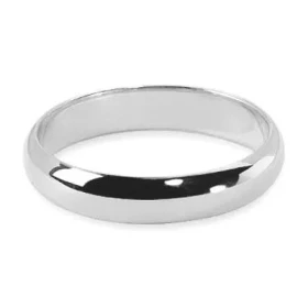  Alliance demi-jonc Or Blanc - largeur 4mm L alliance classique par excellence Intérieur plat Extérieur bombé Epaisseur st...