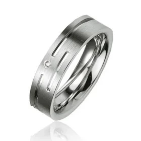  Alliance Prestige Argent 925 Platin&eacute; Largeur : 5.5mm Poids Diamant : 0,01 carats Qualit&eacute; Diamant : HSI 