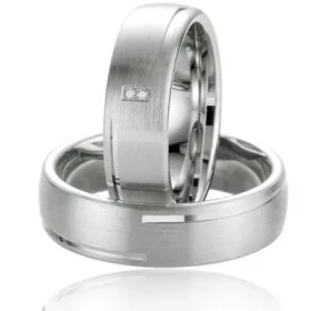  Alliance Prestige Argent 925 Platin&eacute; Largeur : 6.5mm Poids Diamant : 0,013 carats Qualit&eacute; Diamant : HSI 