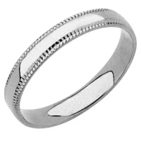  Alliance or gris Forme semi-bombée Intérieur parisien Bords perlés Largeur : 3.5mm 