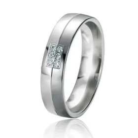  Alliance prestige Or 750. Largeur l alliance: 5mm Epaisseur du corps : 1.6 mm Poids diamant : 0.06 carat Qualit&eacute; D...