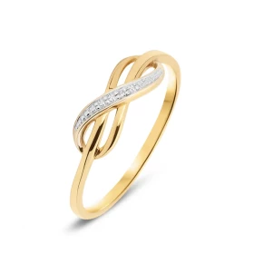  Bague 2 Ors sertie d un diamant 0,005 carat Largeur monture (vue dessus) : 5,4mm Couleur Diamant : H Pureté Diamant : I P...