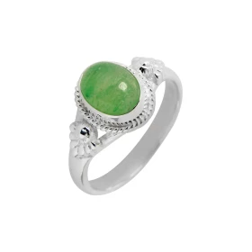 Bague Argent 925 Aventurine Ovale 8x6mm Bague Argent 925 sertie d une pierre 8x6mm Pierre taillée à cabochon montée serti ...