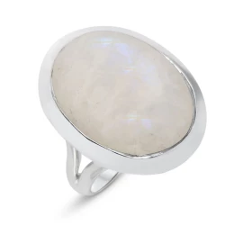 Bague Argent 925 Labradorite Cabochon Ovale 20x15mm Bague Argent 925 sertie d une pierre ovale 20x15mm Pierre taillée cabo...