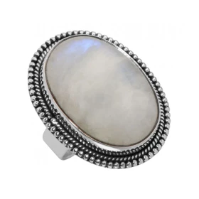 Bague Argent 925 Labradorite Cabochon Ovale 25x18mm Bague Argent 925 sertie d une pierre ovale 25x18mm Pierre taillée cabo...