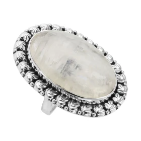 Bague Argent 925 Labradorite Cabochon Ovale 30x20mm Bague Argent 925 sertie d une pierre ovale 30x20mm Pierre taillée cabo...