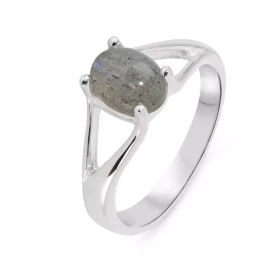 Bague Argent 925 Labradorite Ovale 8x6mm Bague Argent 925 sertie d une pierre 8x6mm Pierre taillée cabochon maintenue par ...