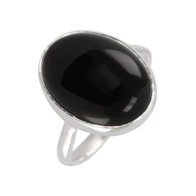 Bague Argent 925 Onyx Cabochon Ovale 16x12mm Bague Argent 925 sertie d une pierre ovale 16x12mm Pierre taillée cabochon mo...