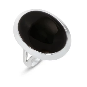 Bague Argent 925 Onyx Cabochon Ovale 20x15mm Bague Argent 925 sertie d une pierre ovale 20x15mm Pierre taillée cabochon mo...