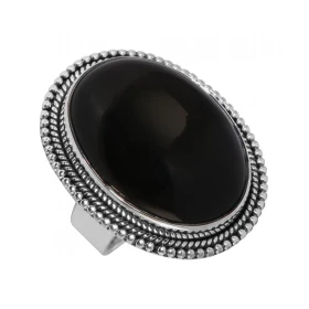 Bague Argent 925 Onyx Cabochon Ovale 25x18mm Bague Argent 925 sertie d une pierre ovale 25x18mm Pierre taillée cabochon mo...