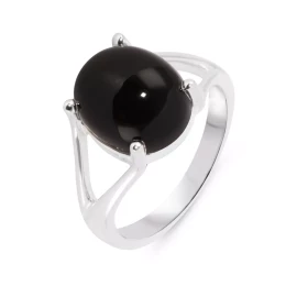  Bague Argent 925 Onyx Ovale 12x10mm Bague Argent 925 sertie d une pierre ovale 12x10mm Pierre taillée cabochon maintenue ...
