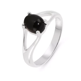  Bague Argent 925 Onyx Ovale 8x6mm Bague Argent 925 sertie d une pierre 8x6mm Pierre taillée cabochon maintenue par un ser...