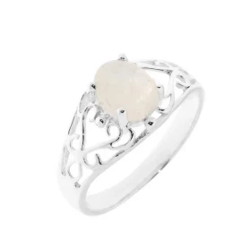 Bague Argent Labradorite Magnifique bague ajourée d arabesques sertie d une pierre ovale Dimensions pierre : 8x6mm Pierre ...