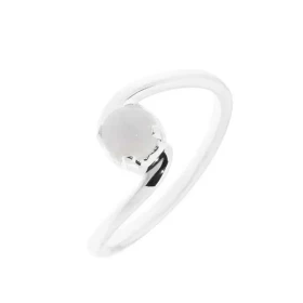 Bague Calcédoine Argent Jolie monture croisée sertie d une pierre ronde 5mm Largeur monture (sur doigt, vue dessus) : 9mm