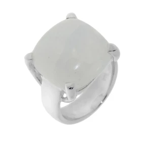 Bague Argent 925 Labradorite , gros modèle serti d un cabochon taille coussin 16x16mm 