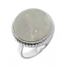Bague Argent 925 Labradorite sertie d une pierre ronde taille cabochon 15 mm diamètre 