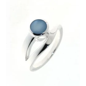Bleue Bague Argent 925 Nacre Bleue Largeur sur doigt (vue dessus) : 11mm 