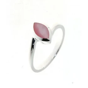  Rose Bague Argent 925 Nacre Rose Largeur sur doigt (vue dessus) : 12mm Corps croisé, Nacre forme marquise 