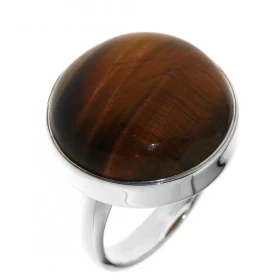 Bague Argent 925 Oeil Tigre Cette bague est sertie d une pierre 20mm diamètre La pierre est ronde taillée cabochon