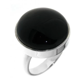 Bague Argent 925 Onyx Cette bague est sertie d une pierre Onyx 20mm diamètre La pierre est ronde taillée cabochon