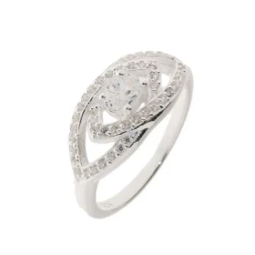 Bague Argent 925 sertie d un Oxyde ovale mesurant 5x4mm 44 oxydes 1,5mm diamètre