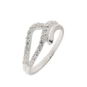 Bague Argent 925 sertie d Oxydes zirconium Largeur monture (sur doigt vue dessus) : 9mm