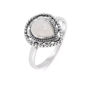 Bague Bohème Argent 925 Labradorite Poire 8x6mm Bague Argent 925 sertie d une pierre 8x6mm Pierre taillée cabochon montée ...