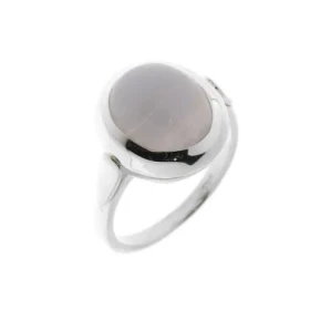 Bague Argent 925 Calc&eacute;doine Bleue, pierre 12x10mm