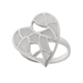 Bague Argent Nacre forme coeur