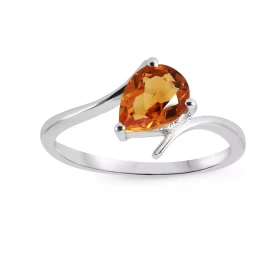 Bague Croisée Argent Citrine Poire Bague argent sertie d une pierre taille poire 8x6mm, délicatement sertie par des griffe...