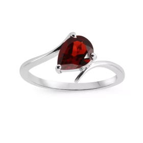 Bague Croisée Argent Grenat Poire Bague argent sertie d une pierre taille poire 8x6mm, délicatement sertie par des griffes...