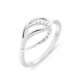 Bague Argent 925 rhodié Oxyde zirconium Bague moderne motif serti d oxydes zirconium Largeur bague (sur doigt, vue dessus)...