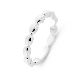  Bague Argent 925 rhodié motifs ovales Largeur bague : 3,2mm 