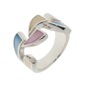  Bague Nacre multicolore , monture Argent 925 
