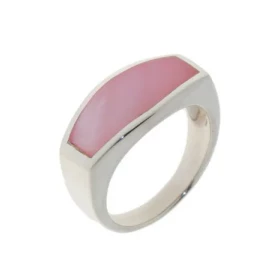 Bague Nacre Rose, monture Argent