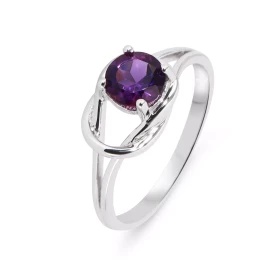 Bague Noeud d Amour Argent Améthyste Bague Argent 925 sertie d une pierre pierre ronde 8mm Son design raffiné forme noeud ...