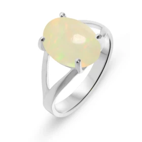  Bague Or Blanc 750 Opale Ovale 12x10mm Bague Or Blanc 750 (18 carats) Opale ovale 12x10mm (2.9 carats) Serti à 4 griffes 