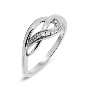  Bague Or Blanc sertie 8 diamants pour un poids total 0,054 carat Largeur monture (vue dessus) : 7,4mm Poids Diamant : 0,0...
