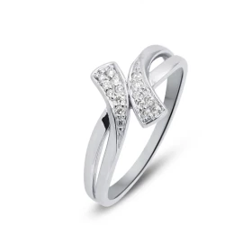  Bague Or Blanc sertie 16 diamants pour un poids total 0,092 carat Largeur monture (vue dessus) : 9,9mm Couleur Diamant : ...