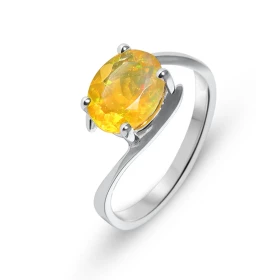  Bague Opale Facettée Or Blanc Cette bague au corps croisé est sertie d une opale facettée ovale 9x7mm Le poids l opale es...