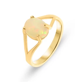  Bague Or Jaune 750 Opale Ovale 9x7mm Bague Or Jaune 750 Opale Pierre ovale 9x7mm (1,35 carat) Serti à griffes 