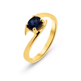  Bague Or Jaune 750 sertie d un Saphir ovale 6x4mm Serti à griffes Poids saphir : 0.6 carat 
