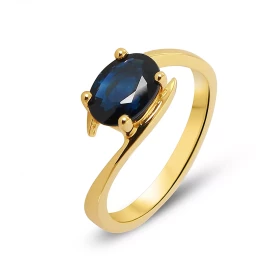  Bague Or Jaune 750 Saphir ovale 8x6mm Bague Or Jaune 750 Saphir ovale 8x6mm (1,1 carat) Serti à griffes Corps Croisé 