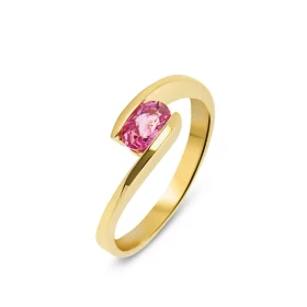  Bague Or Jaune 750 Saphir Rose 6x4mm Bague Or Jaune 750 (18 carats) Saphir rose ovale 6x4mm (0,57 carat) Serti demi clos ...