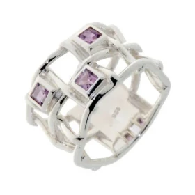 Bague Originale Améthyste Argent