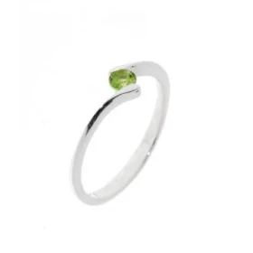  Bague Argent 925 P&eacute;ridot sertie d une petite pierre 3,5mm 