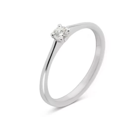  Bague Solitaire Or Blanc 750 Diamant Monture type solitaire Serti à griffes Poids diamant : 0,15 carat Couleur Diamant : ...