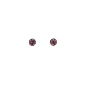 Boucles d oreilles Argent 925 Oxyde Zirconium Rose serties pierres 3mm, serti clos